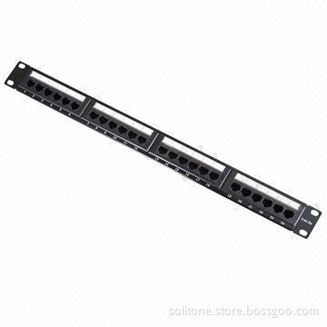Cat5e UTP Patch Panel with 24 Ports and 110 Dual-use IDC Type